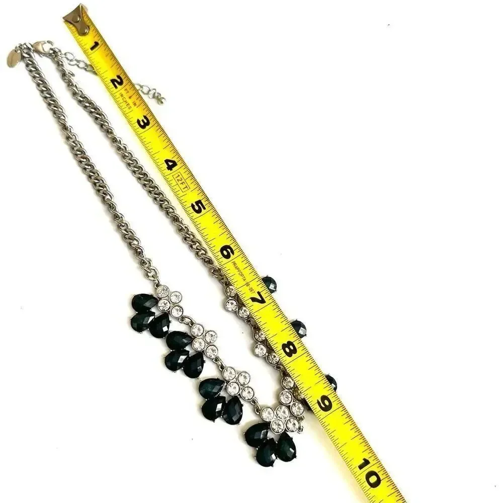 Charming Charlie Blue rhinestone statement necklace